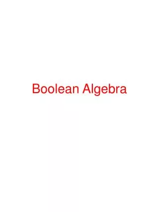 Boolean Algebra