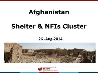 Afghanistan Shelter &amp; NFIs Cluster