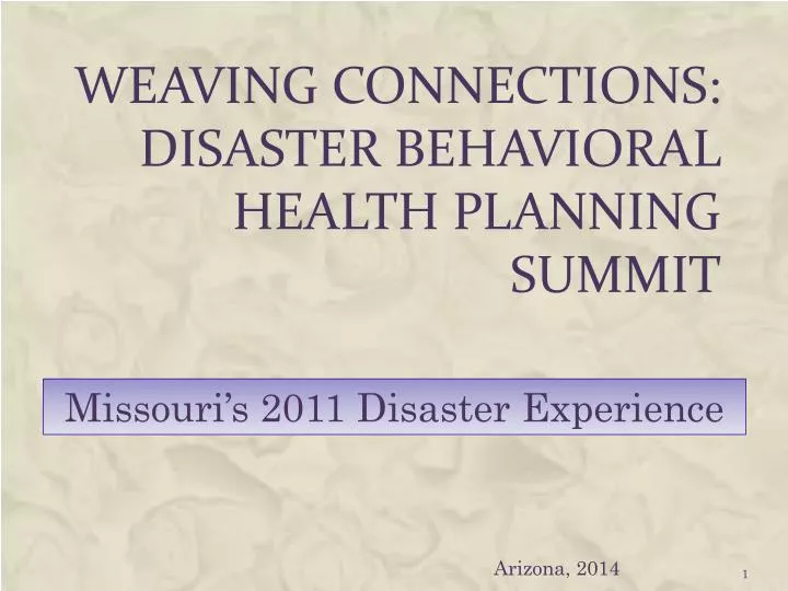 weaving connections disaster behavioral health planning summit