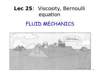 Lec 25 : Viscosity, Bernoulli equation