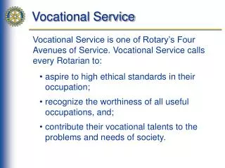 Vocational Service