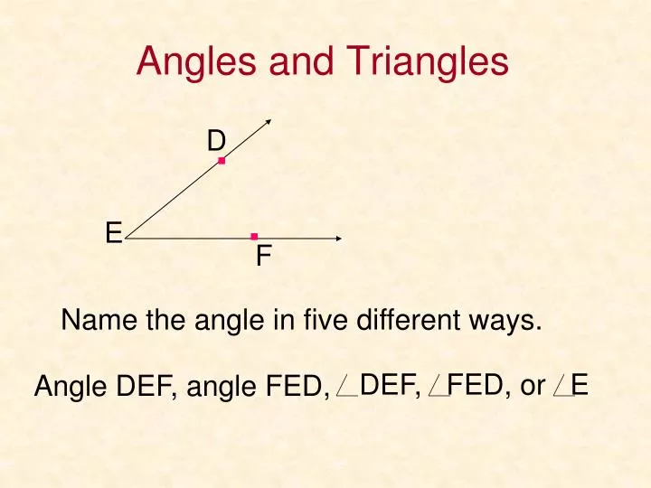 angles and triangles