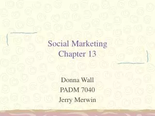 Social Marketing Chapter 13