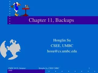 Chapter 11, Backups