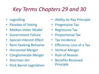 Key Terms Chapters 29 and 30