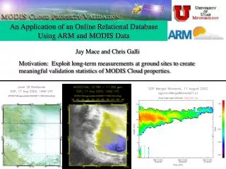 An Application of an Online Relational Database Using ARM and MODIS Data