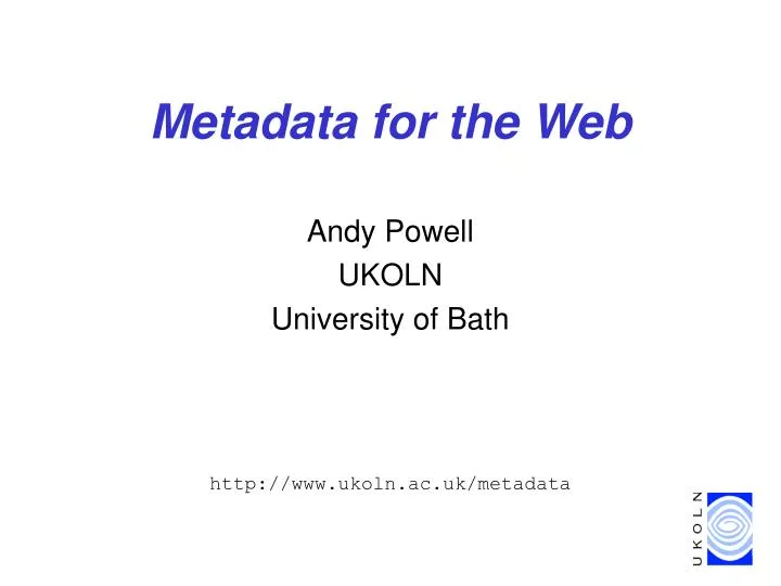 metadata for the web