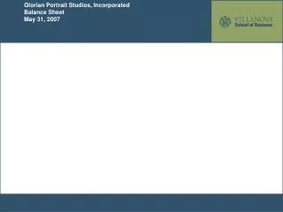 Glorian Portrait Studios, Incorporated Balance Sheet May 31, 2007