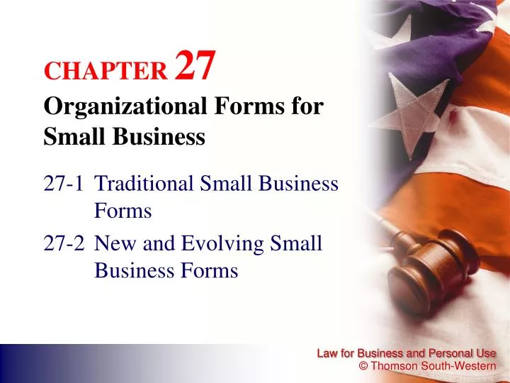 chapter 27 organizational forms for small business