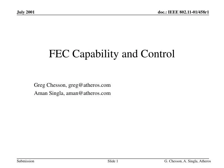 fec capability and control
