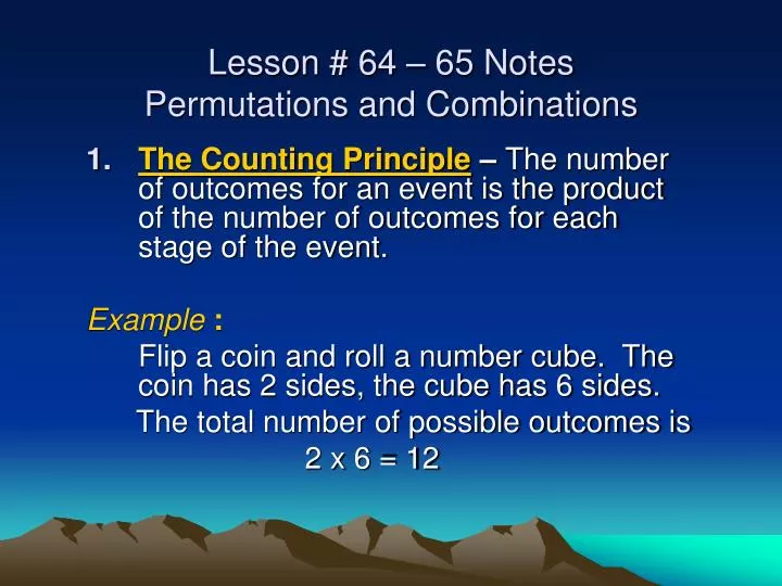 lesson 64 65 notes permutations and combinations