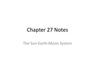 Chapter 27 Notes