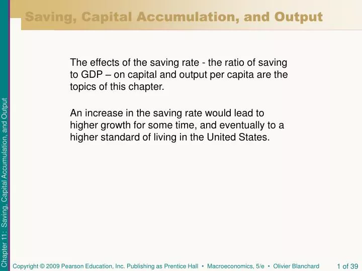 saving capital accumulation and output