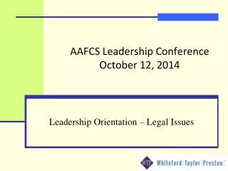 AAFCS Leadership Conference October 12, 2014