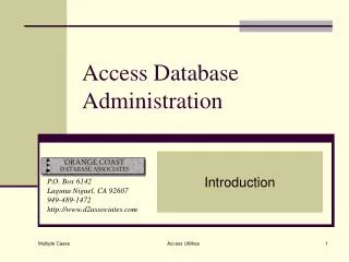 Access Database Administration