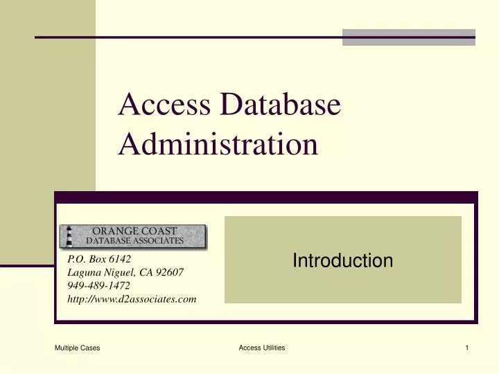 access database administration