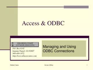 Access &amp; ODBC