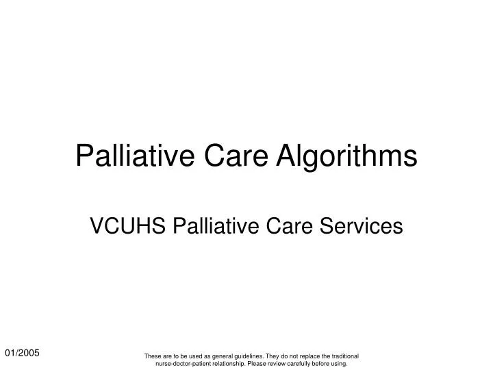palliative care algorithms