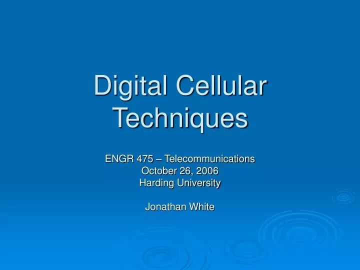 digital cellular techniques