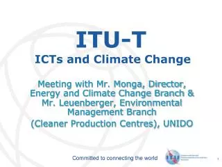 ITU-T ICTs and Climate Change