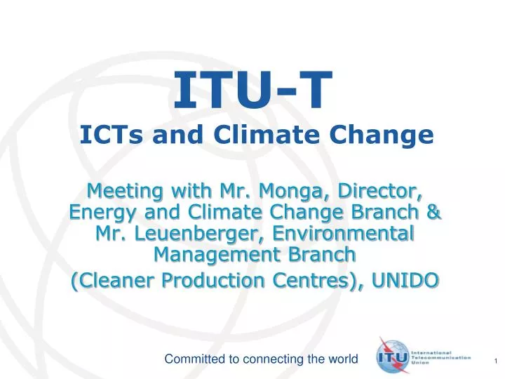 itu t icts and climate change