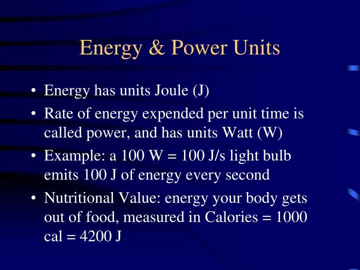 energy power units