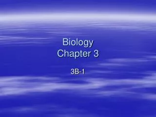 Biology Chapter 3