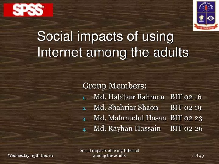 social impacts of using internet among the adults