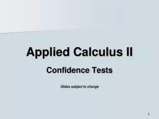 Applied Calculus II