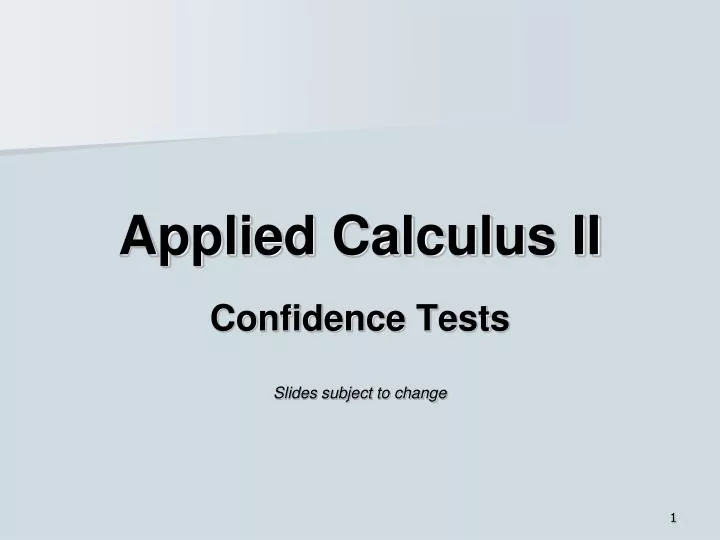 applied calculus ii
