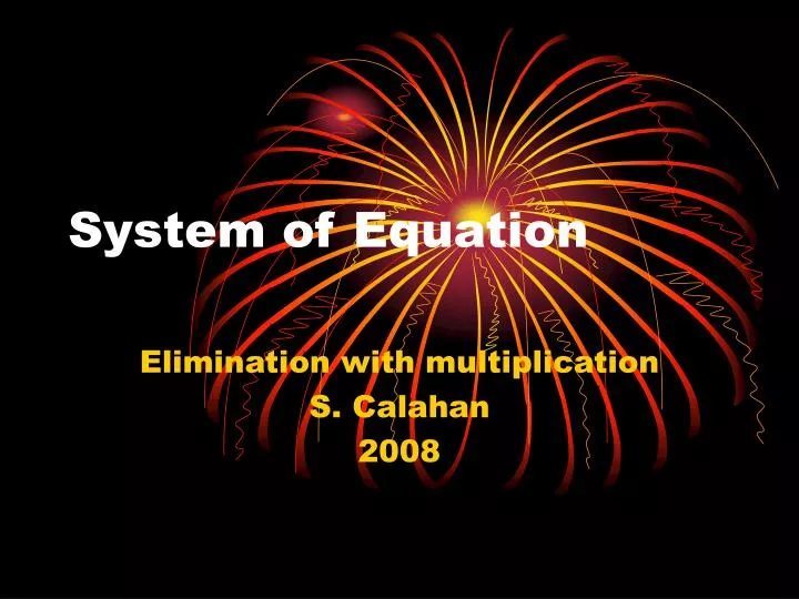 system of equation