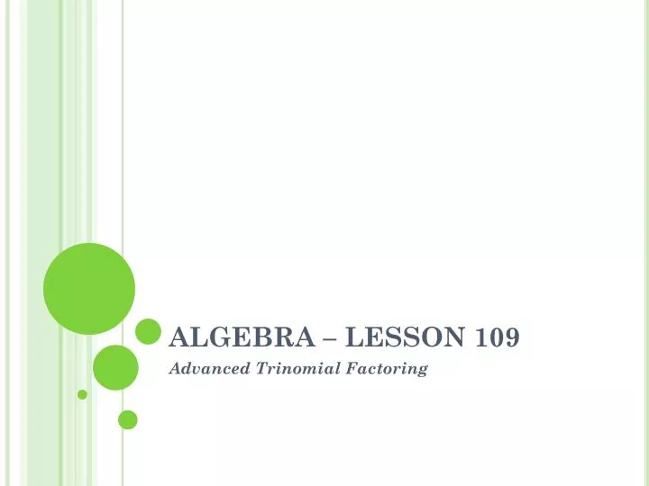 algebra lesson 109