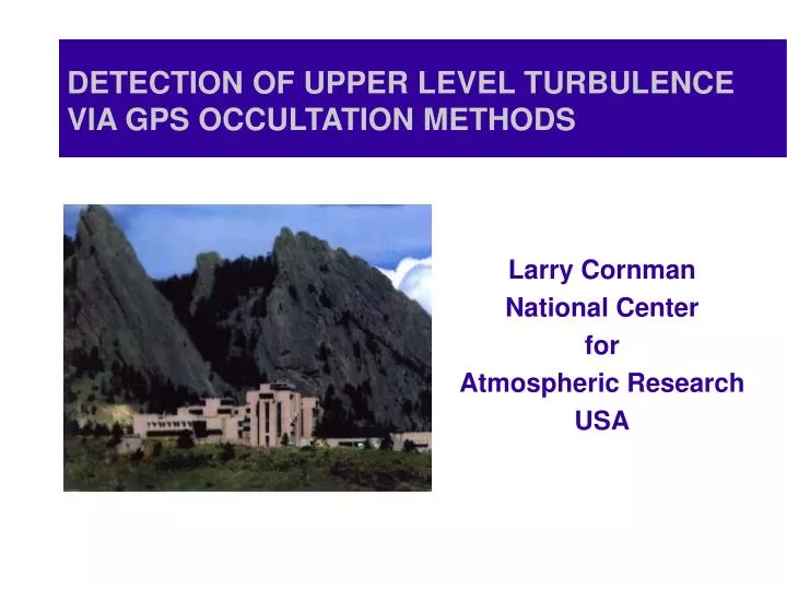 detection of upper level turbulence via gps occultation methods