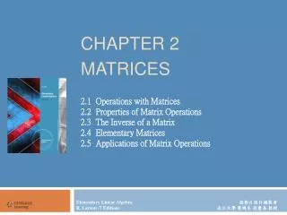 CHAPTER 2 MATRICES