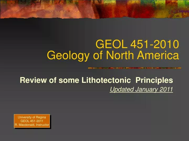 geol 451 2010 geology of north america