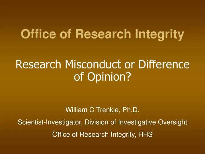office of research integrity