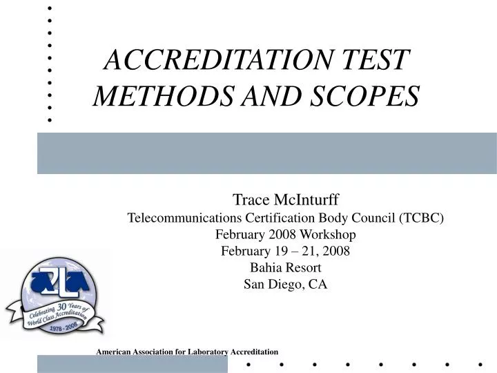 accreditation test methods and scopes