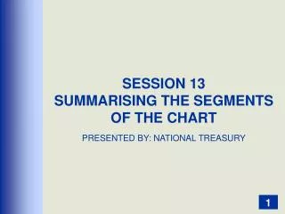 SESSION 13 SUMMARISING THE SEGMENTS OF THE CHART PRESENTED BY: NATIONAL TREASURY