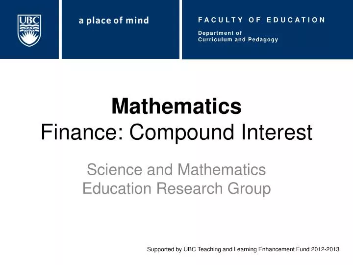 mathematics finance compound interest