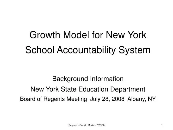 growth model for new york school accountability system