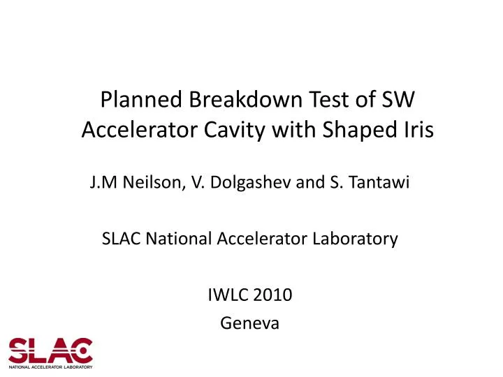 planned breakdown test of sw accelerator cavity with shaped iris