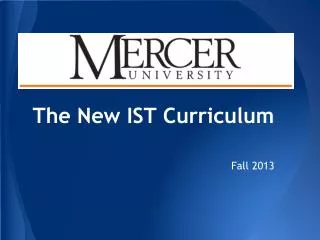 The New IST Curriculum