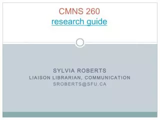 CMNS 260 research guide