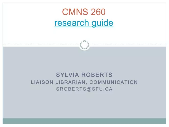 cmns 260 research guide
