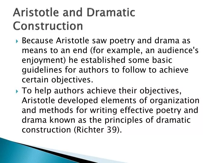 aristotle and dramatic construction