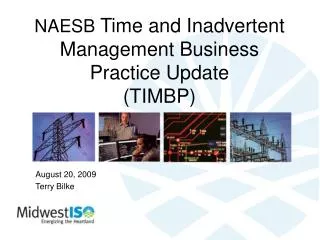 NAESB Time and Inadvertent Management Business Practice Update (TIMBP)