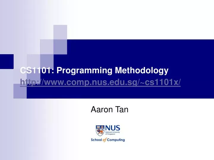cs1101 programming methodology http www comp nus edu sg cs1101x