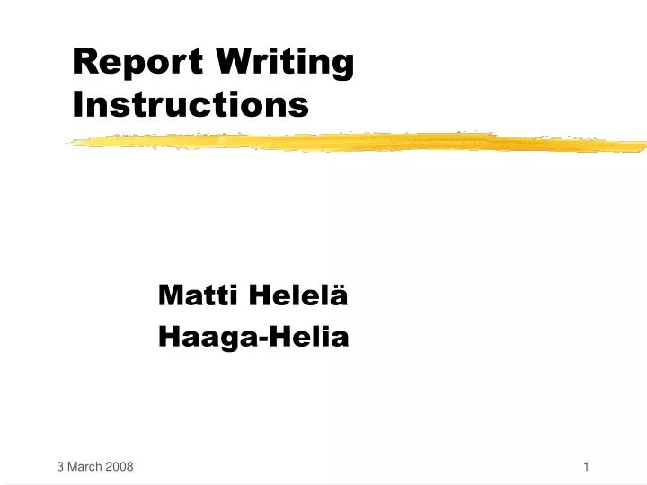 report writing instructions