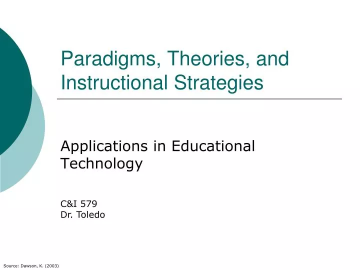 paradigms theories and instructional strategies