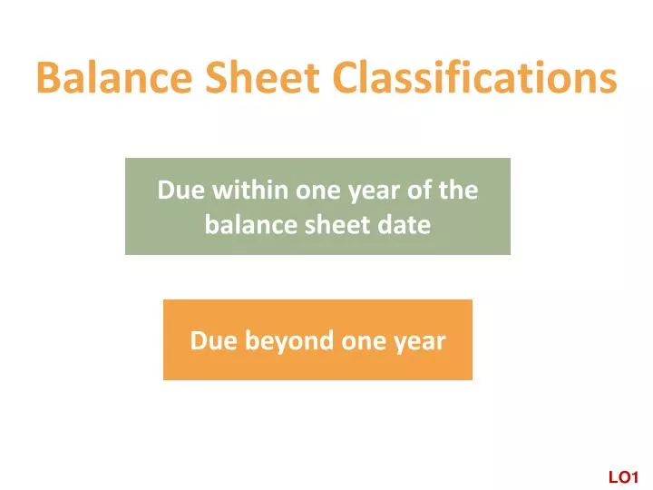 balance sheet classifications
